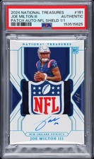 Joe Milton III 2024 National Treasures NFL SHIELD RPA RC PATCH AUTO 1/1 PSA AUTH