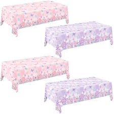 4 Pack Butterfly Tablecloths, Butterfly Decorations for '  Girls' Birthdays,...