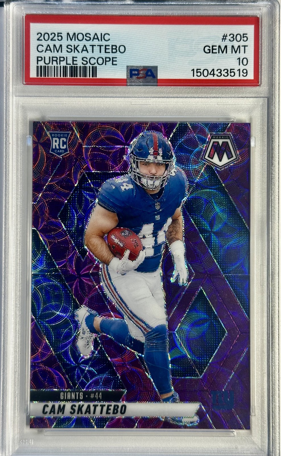 Cam Skattebo Panini Mosaic #305 Purple Scope