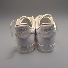 Nike Air Force 1 White Leather Lace Up Low Top Athletic Sneaker Shoes