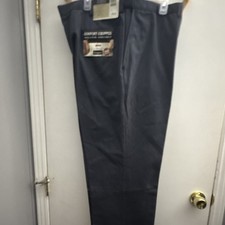 Haggar Generations Classic Fit Heather Grey Pants Stain Repellent 44W