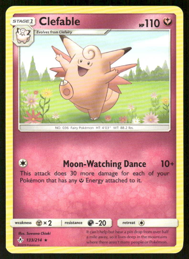 Pokemon Clefable 133/214 Unbroken Bonds R NM/M