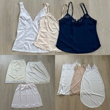 Vintage Lingerie Camisoles Full Dress  Half Slips Diff Size Brands Lot of 9 Pc