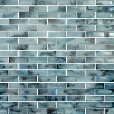 Blue Shimmer Glass Subway Tile 11.75''x11.75'' for Stunning Backsplashes