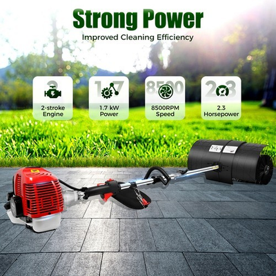 #ad 52cc Handheld 2.3HP Gas Power Sweeper Broom Snow Dirt Driveway Walkway Clean $119.97