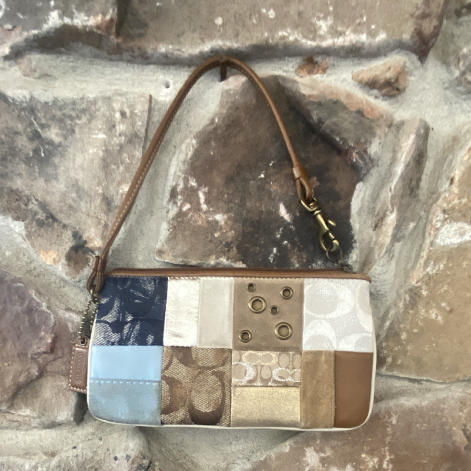 Coach Patchwork Multicolor Wristlet with Grommet … - image 5