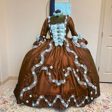 Robe A La Francaise Royal Court Dress Luxury French Queen Marie Antoinette Gowns