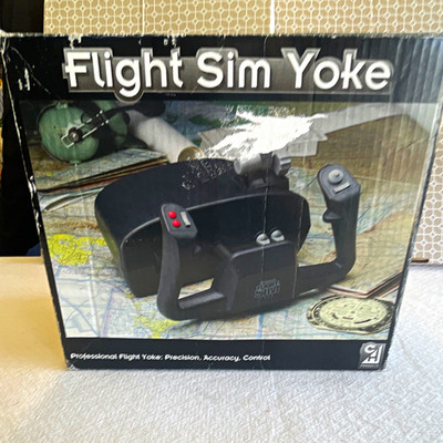 CH Products Flight Sim Yoke USB Wired PC Flight Yoke Black Rocker Switch 7ft U-6