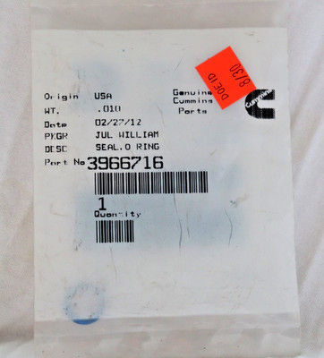 3966716 Cummins O Ring Seal O-Ring ISC ISL 8.9 Liter Tier 3 Engine Heavy Duty HD