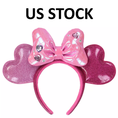 NWT - Japan Tokyo Disney Resort Headband Pink Sequins Hearts Minnie Japan Tokyo Disney Resort ears headband sequin pink heart  main image 4