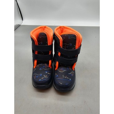 Carters Grady Toddler Boys Navy Blue Orange Dinosaur Snow Boots CF21Q08H Size 6M