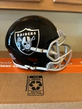 Las Vegas Raiders Custom Black & Silver Mini Football Helmet Riddell Speed
