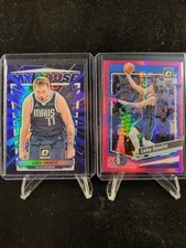 2 Card Luka Doncic Lot - Purple My House & Pink Hyper -  23-24 Optic - Dallas