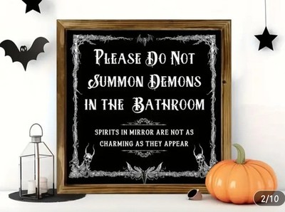 NEW Gothic Cute! Bathroom Decor, Please Do Not Summon Demons in the Bathroom 