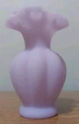 Fenton Glass LAVENDER Satin Custard Melon Vase 5 1/4"