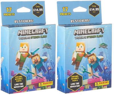 2x Panini Minecraft Schatz Stickeralbum 17 Packungen Sammler Set