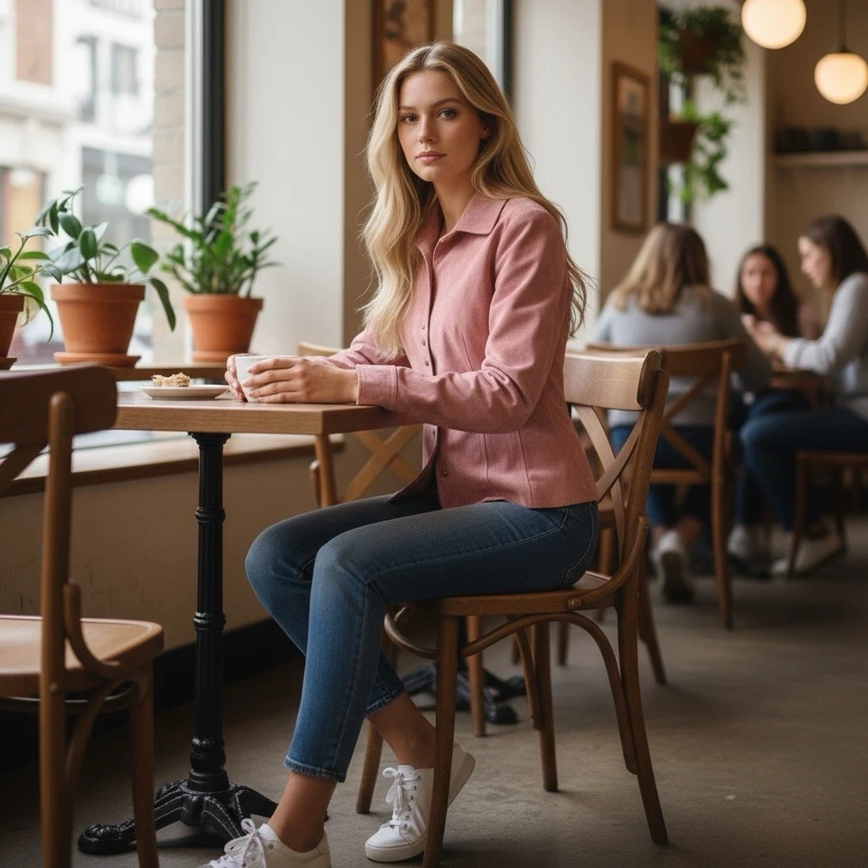 Live a Little Womens Vintage Y2k Suede Jacket Size M Light Pink Snap Front - Image 3 of 4