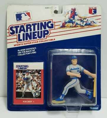 ROB DEER Milwaukee Brewers Kenner Starting Lineup SLU 1988 MLB Figure & Card NEW