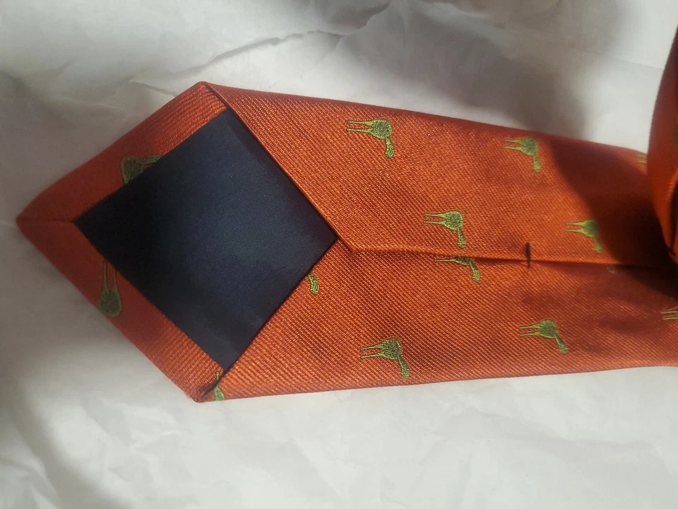 Peter Blair Orange & Green Silk Tie New - Image 4 of 4