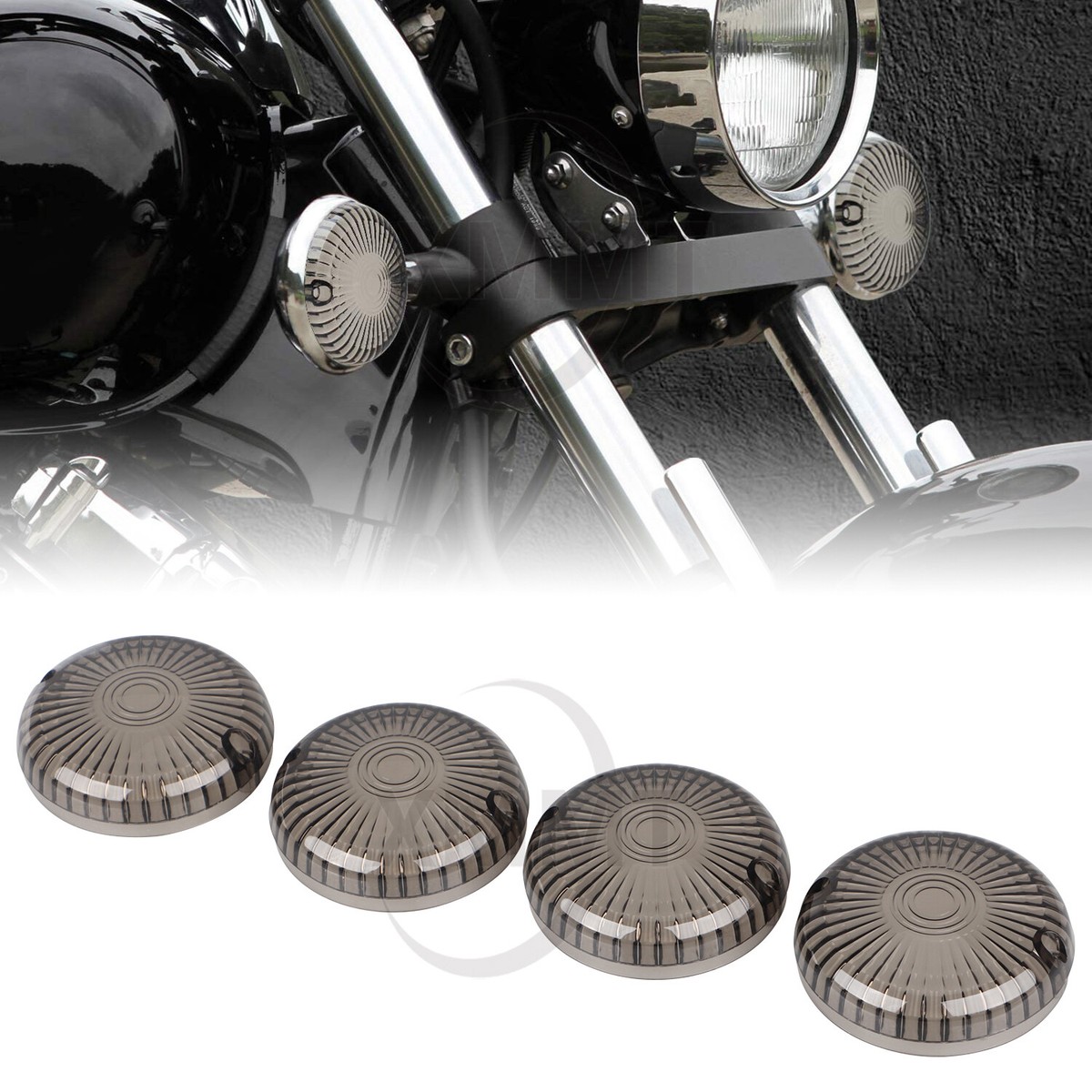 Aazon.co: HCotorku otorcycle Turn Signal Light Lens Cover Bullet