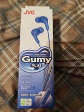 JVC HA-FX7M NEW Gumy Plus Earbuds Noise Isolate Remote  Microphone Berry Blue