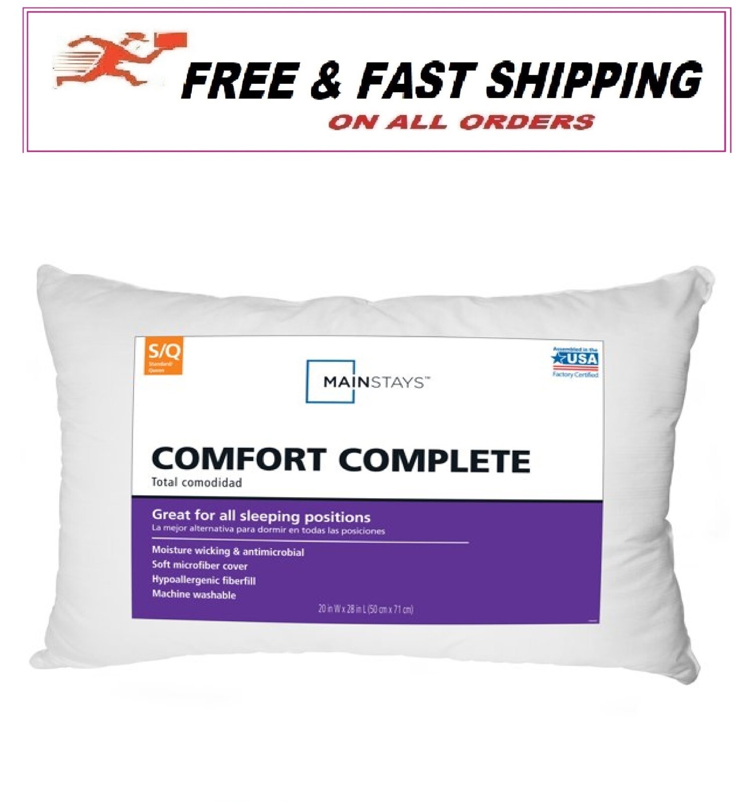 Mainstays Comfort Complete Bed Pillow 