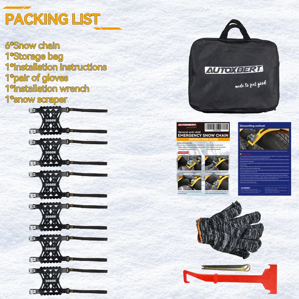 6x Correntes de neve de pneu de aço para carro SUV caminhões picape roda resistente antiderrapante - Imagem 2 de 4