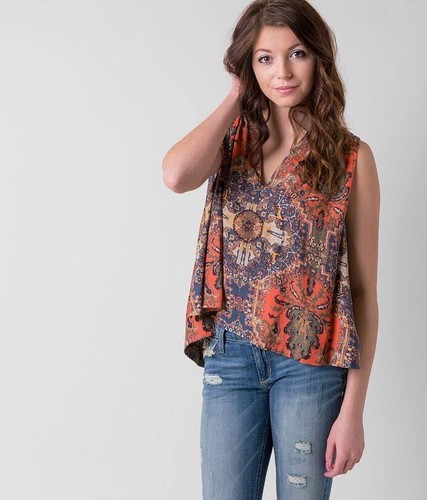 Free People Darcy Indian Magic Carpet Print Tank Size XS