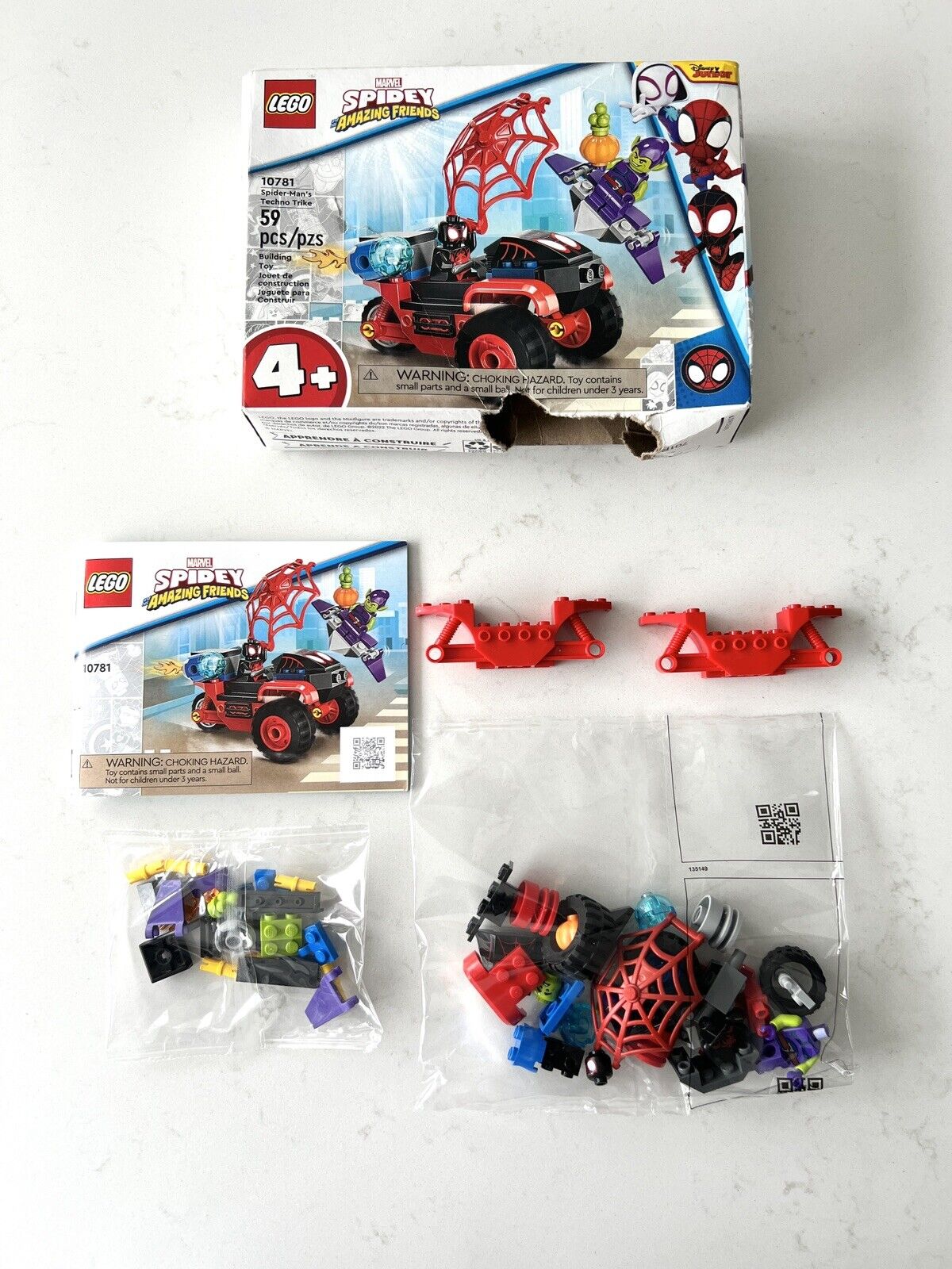 NWOB Lego Marvel Spidey & His Amazing Friends Set 10781 Spider-Man Techno Trike