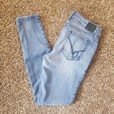 Bebe Womens Size 28 (28"x31") Low Rise Skinny Denim Blue Jeans USA Made