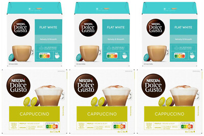 Nescafé Dolce Gusto Flat White & Cappuccino   96 Kapseln (je 3x16) Kaffeegenuss