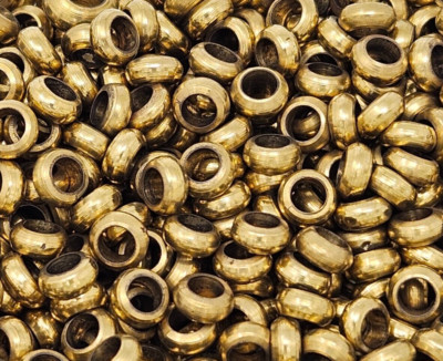 100 pcs Vintage Gold Solid Raw Brass Metal Ring Saucer 6mm Beads Crafts Jewelry