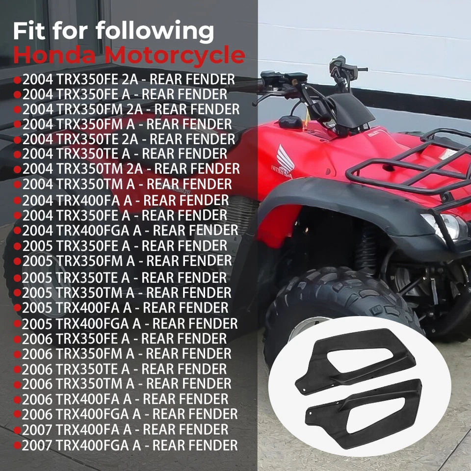 Kit protector contra salpicaduras trasero izquierdo y derecho TRX350 40 para Honda Rancher 350 400 Foto 4 de 4