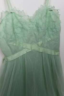 Laro Green Nightgown Spaghetti Strap Floral Bust Women's Size 34