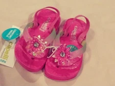 NWT Capelli New York Kids COMFORT INSOLE Pink Flower Flip Flops Infant Girls 4 5