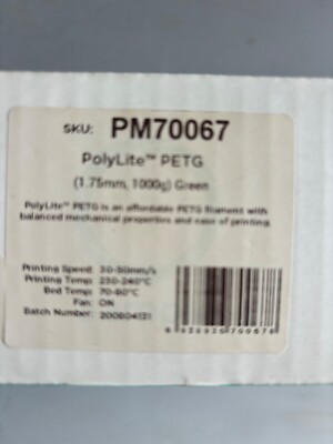 Polymaker PolyLite 3D Printing Filament PETG 1kg 1.75mm Green 