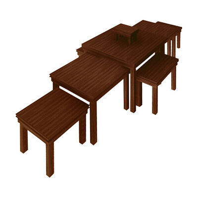 Marco Company 48'' x 48'' x 35 7/8'' Select Cherry 8-Piece Display Table Set