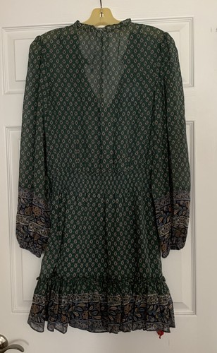 NWT Veronica Beard $598 Destiny Printed Smocked Waist Silk Mini Dress *size 4* - Picture 7 of 7