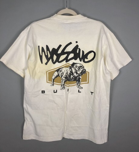 VTG Anvil Mossimo Bulldog Built Graphic T-Shirt L Ivory Single Stitch USA Made