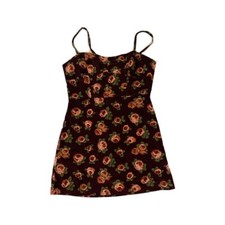 urban outfitters floral black mini dress size M broken zip