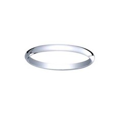 2.0mm Slightly Dome Traditional Sterling Silver Oval Classic Band Ring Sz 6