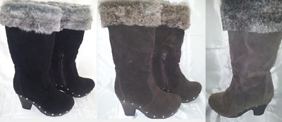 Stivali Stivaletti donna Inverno Alti con Pelo Borchie Tacco Woman Boots |  eBay