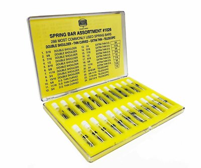 Acon Spring Bar Assortment #1026 Double Shoulder Extra Thin Telescopic Curved