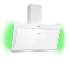 Cooker Hood 90cm Angled Kitchen Extractor Fan Chimney Hood Head Free Glass White
