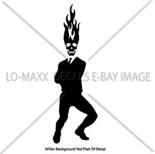 Dancing Flaming Skull Businessman Original Design Window Die Cut Vinyl Decal