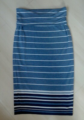 Rock Gr. 34 36 S blau ~ MAX STUDIO ~ Jersey geringelt ** NEUwertig
