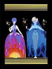 Erte’ Suite Serigraphs EVENING NIGHT/MORNING DAY. Beautifully Gallery Framed