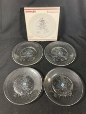 Set of 4 Duralex Christmas Tree Cake Dessert Plates Les Verreries DeSaint-Gobain