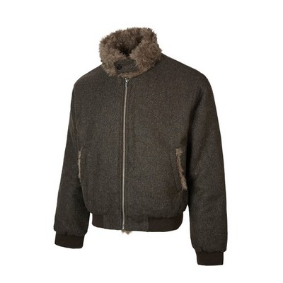 Retro Mens Wool Stand Collar Short Padded Coats Bomber Jackets Fur Collar Winter