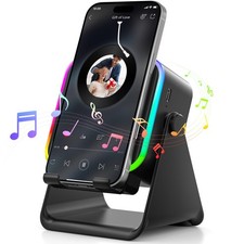 Wireless Induction Speaker, 6 in 1 Cell Phone Stand with Bluetooth Speaker, HD S